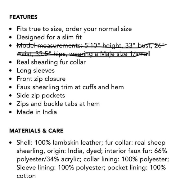 Maje Bartonfinko Shearling Jacket size S - Picture 9 of 10